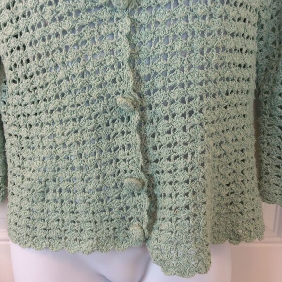 Mac & Jac long sleeve button front crochet sweater - Picture 3 of 9